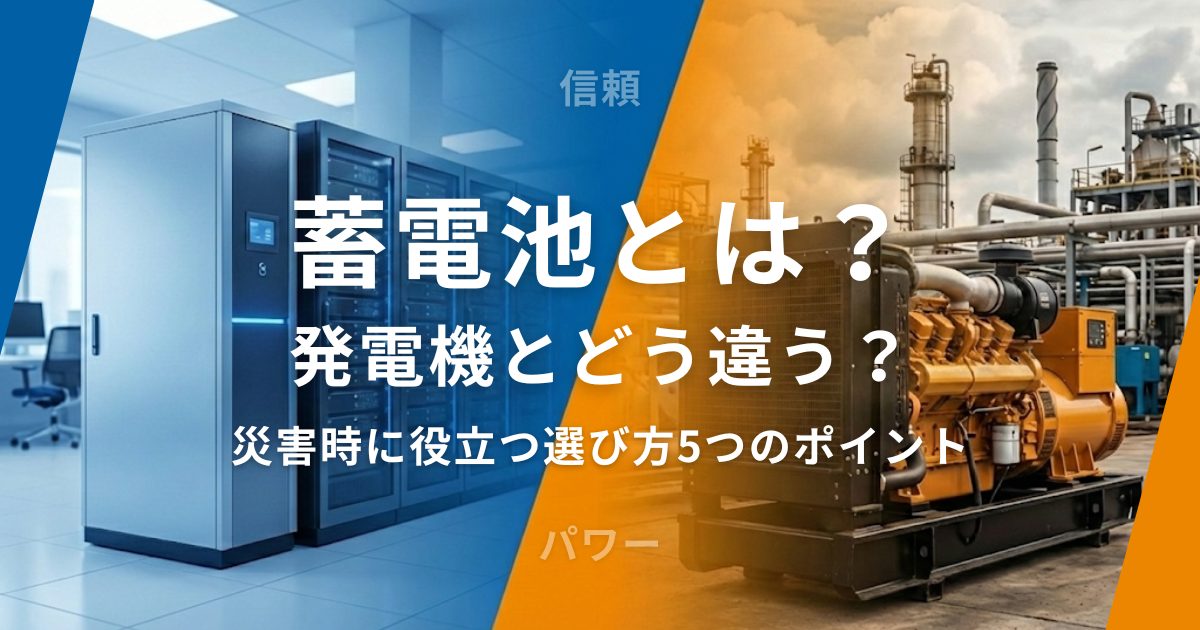 蓄電池とは 発電機とどう違う？災害時に役立つ選び方5つのポイント